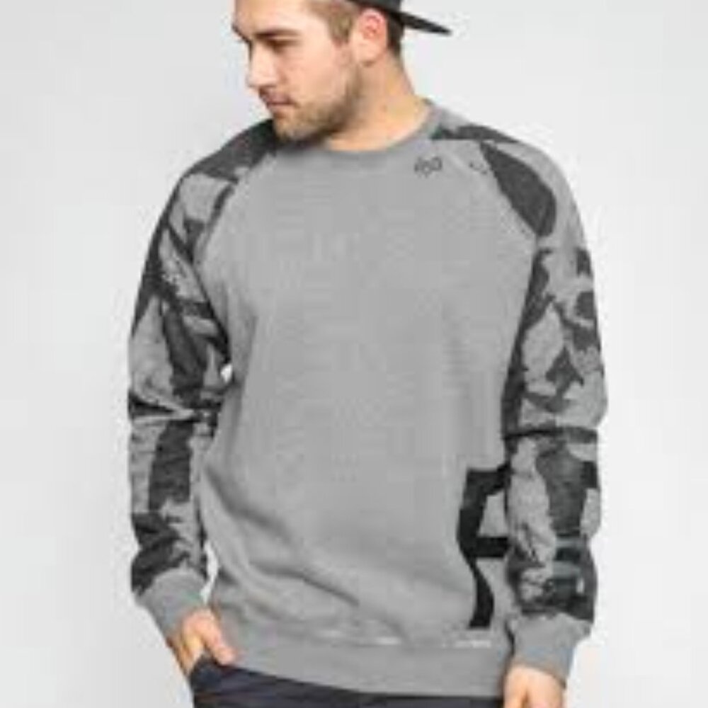 Fox Racing Grey Sweatshirt With Camo Sleeves